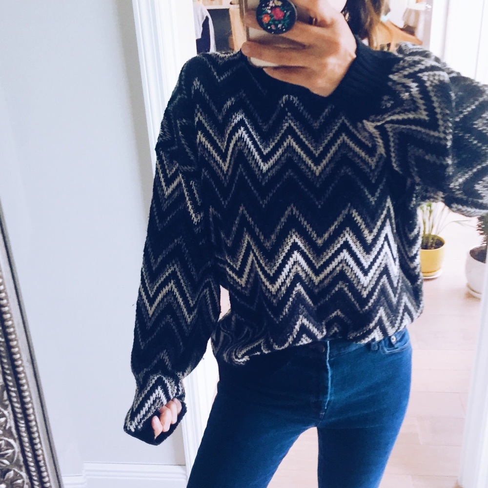 Vintage 80s 90s Zig Zag Sweater